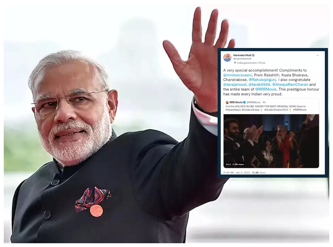 PM Modi congratulated Team RRR for Golden Globe