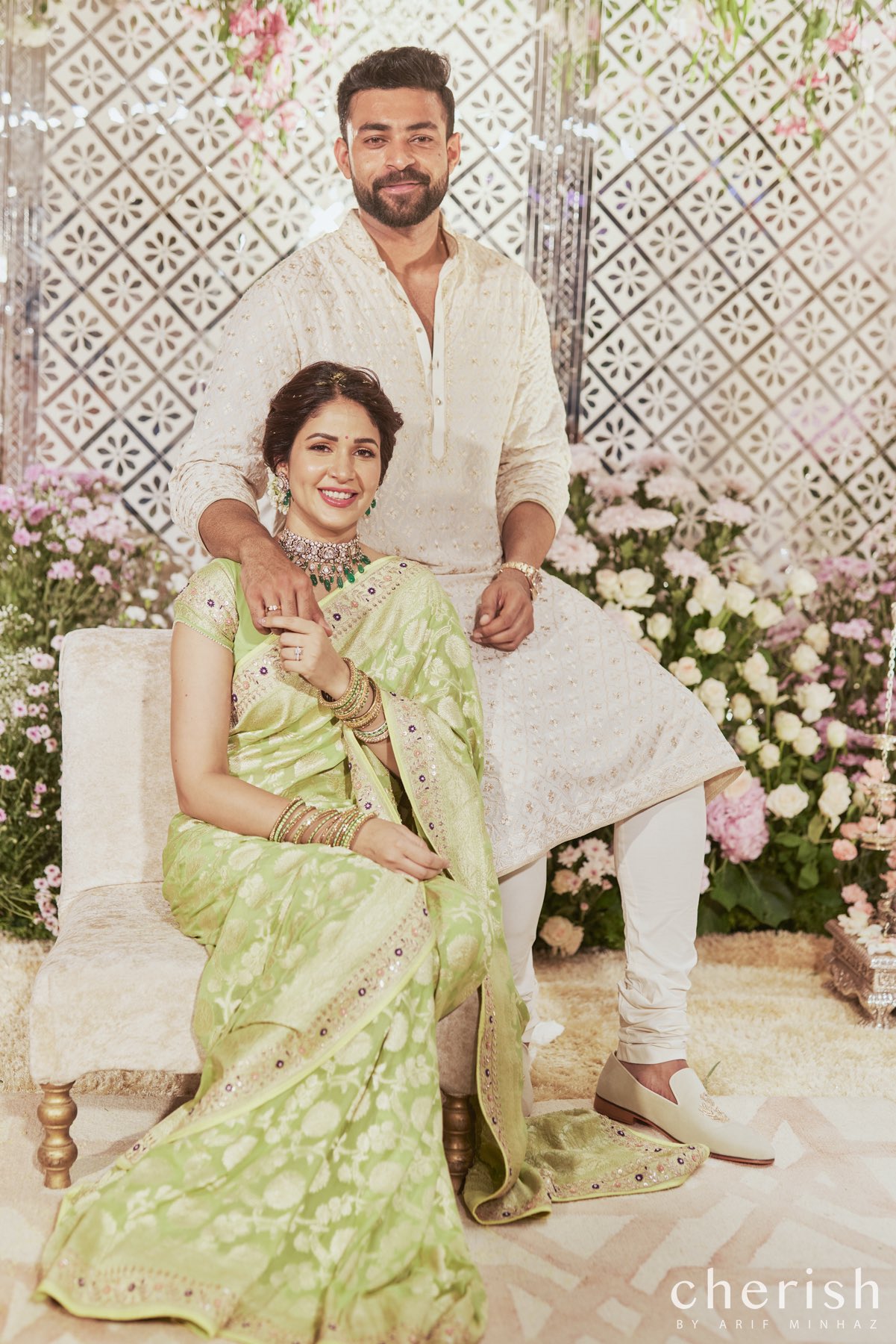 Varun and Lavanya get engaged in a close-knit affair