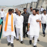 BJP leaders visit Medigadda barrage, blame KCR for sinking of piers
