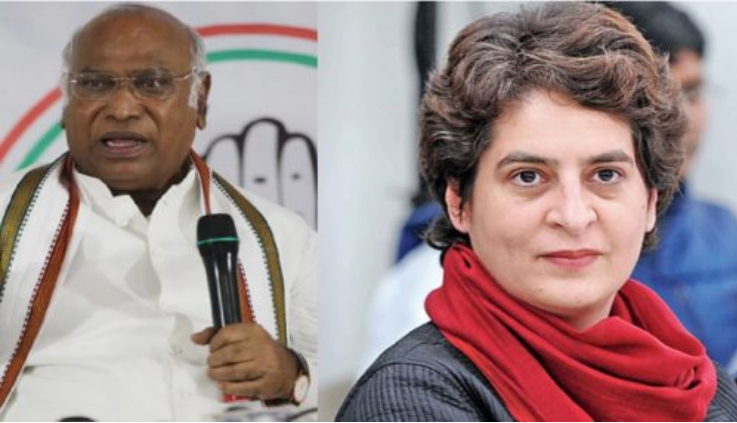 With 48 hrs left for campaigning, Kharge & Priyanka to address 4 rallies today in Telangana