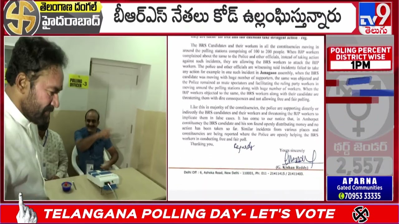 Kishan Reddy Files Complaint with EC Against BRS