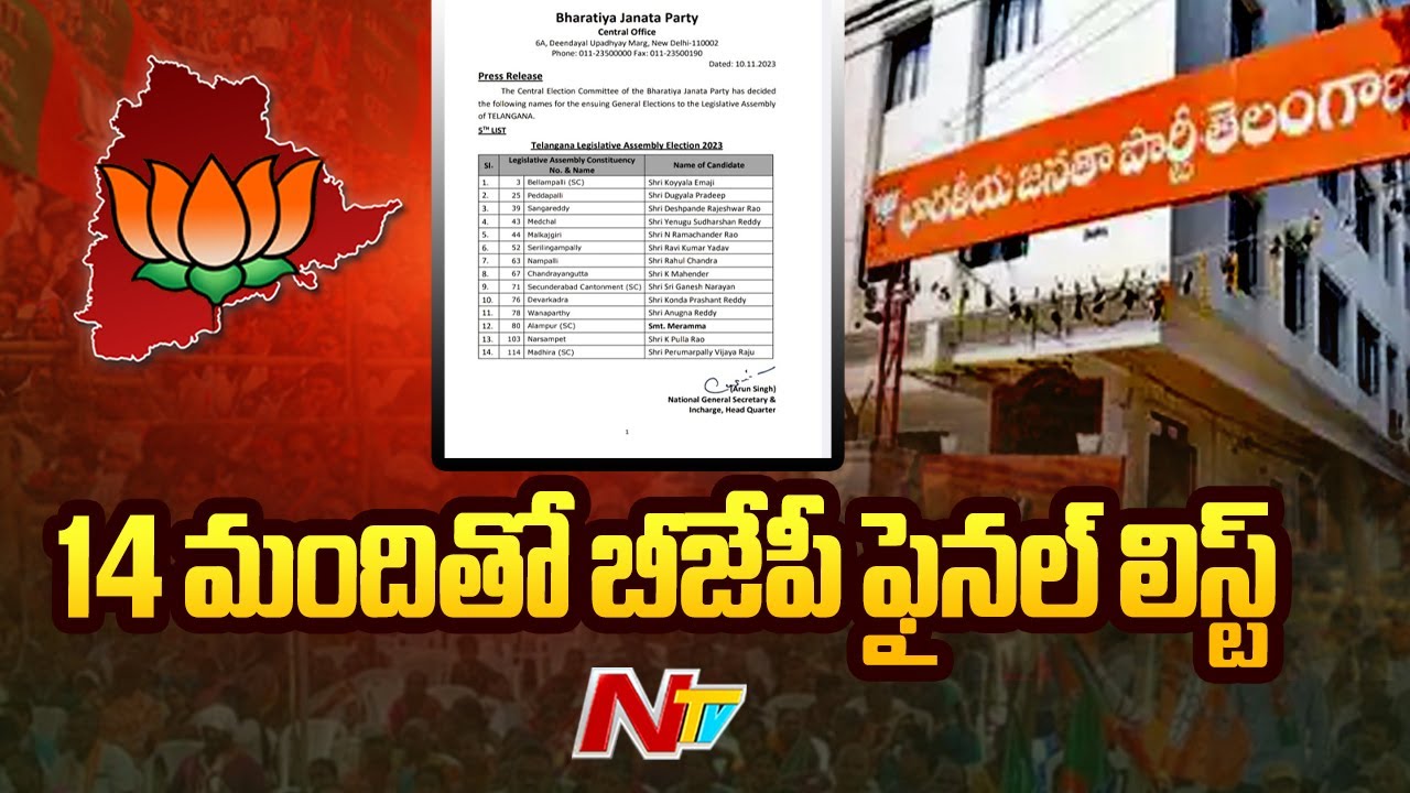 Telangana BJP Final List Released