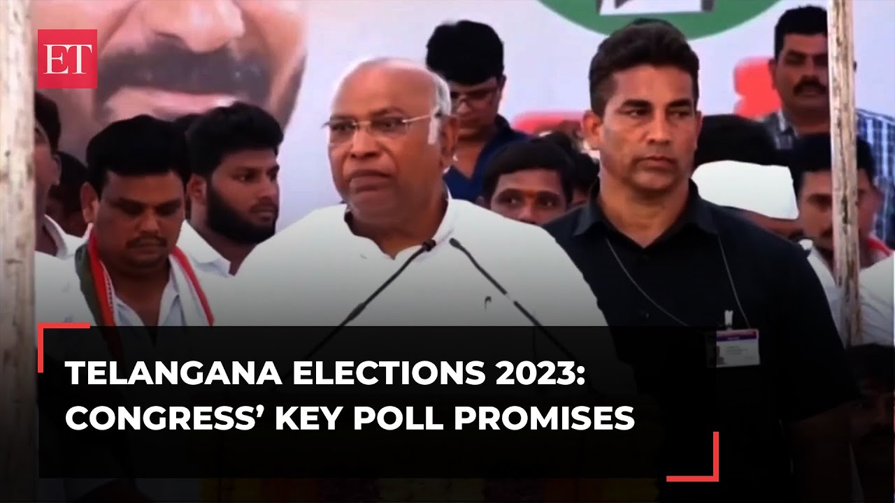 Telangana Elections 2023: Mallikarjun Kharge unveils Congress key polls promises