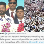 PM Modi congratulates Revanth Reddy, assures support