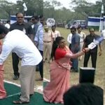 Minister RK Roja Plays cricket during Adudam Andhra Programme