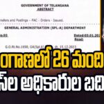 26 IAS Officers Transfer in Telangana