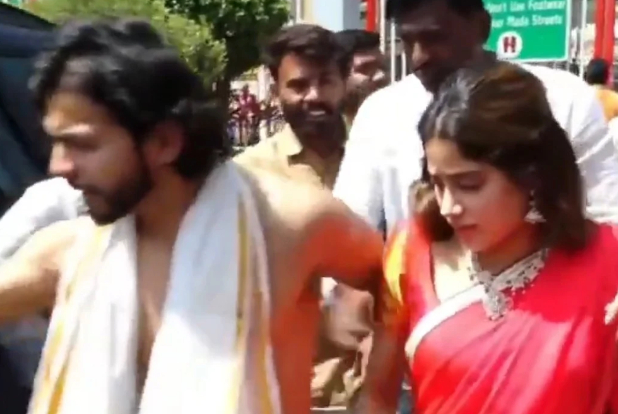 Janhvi visits Tirumala temple with boyfriend Shikhar, close buddy Orry on b’day