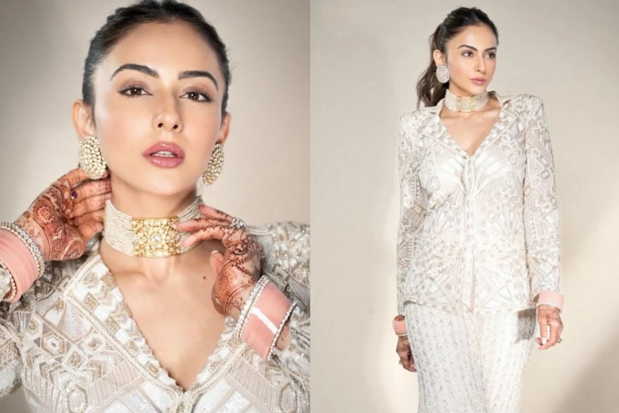 Rakul Preet shimmers in white, says ‘fashion with chooda izza vibe’