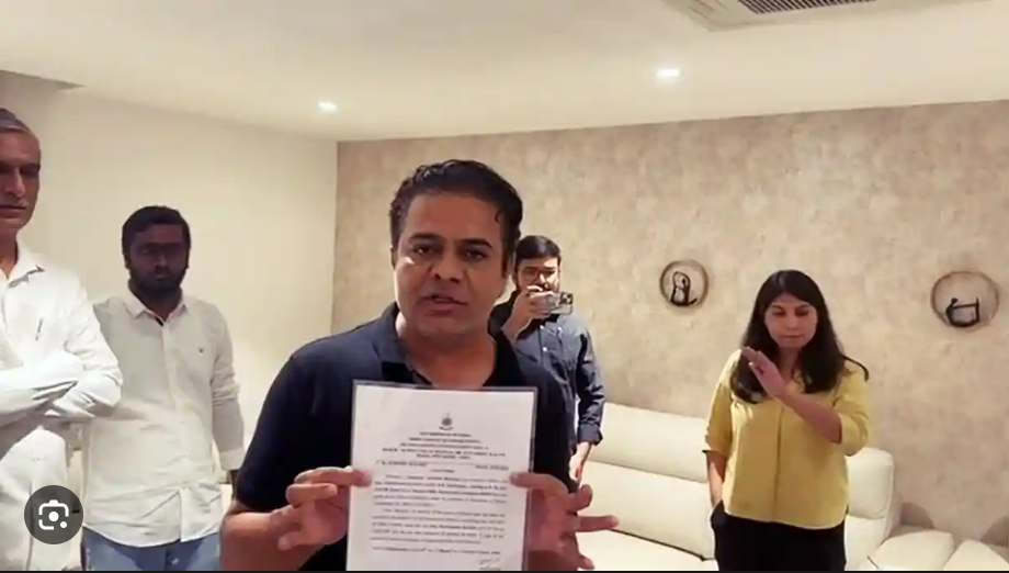 KTR protested the arrest of his sister Kavita