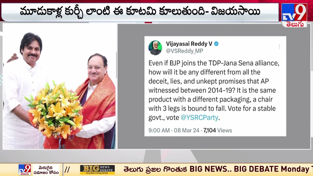 MP Vijaya Sai Reddy’s Satirical Tweet on TDP Alliance WIth BJP