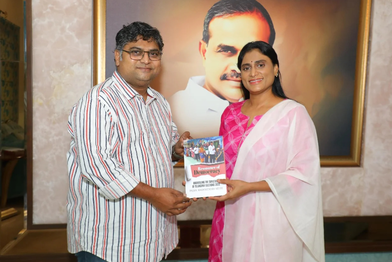 Sharmila releases book on 2023 Telangana Assembly elections
