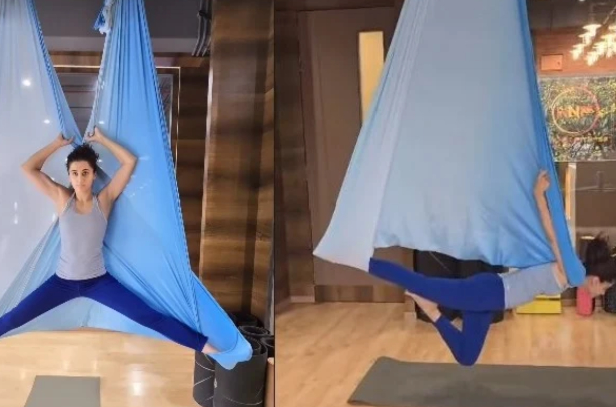 Taapsee calls herself a ‘work in progress’ as she turns into butterfly doing aerial yoga