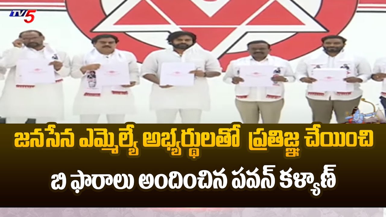 Pawankalyan Gave B Forms To Janasena MLA Candidates