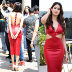 Janhvi Kapoor wears outfit inspired by red cricket ball to promote ‘Mr. & Mrs. Mahi’