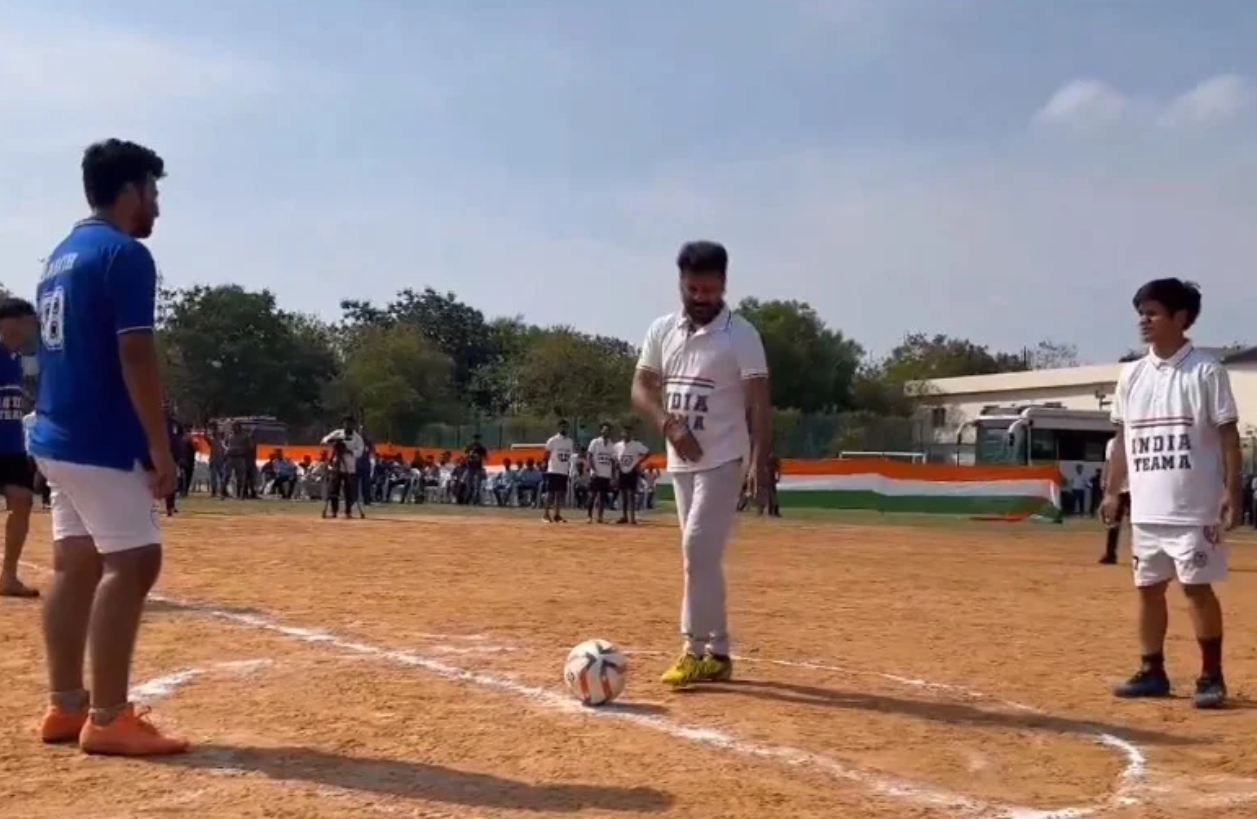 Revanth Reddy, Owaisi unwind with football, cricket