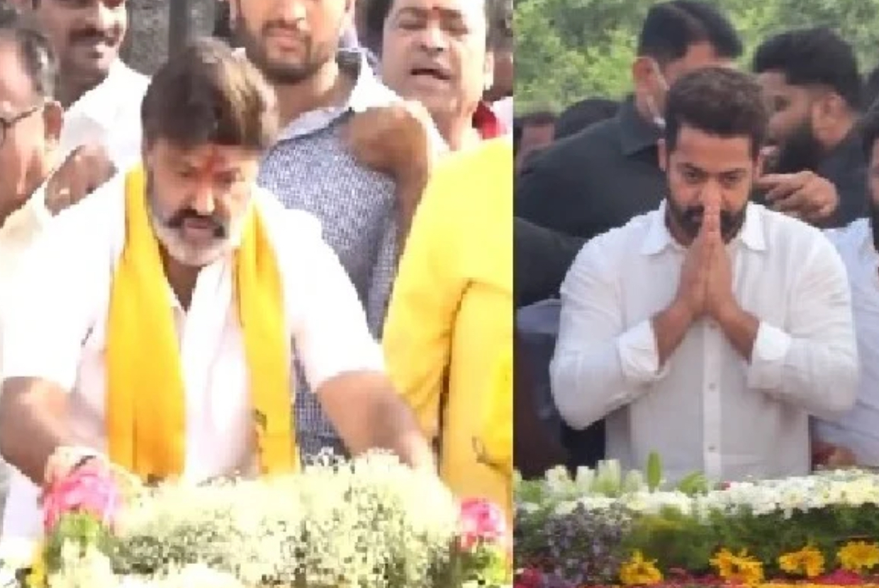Balakrishna, Jr NTR pay tributes to NTR on birth anniversary