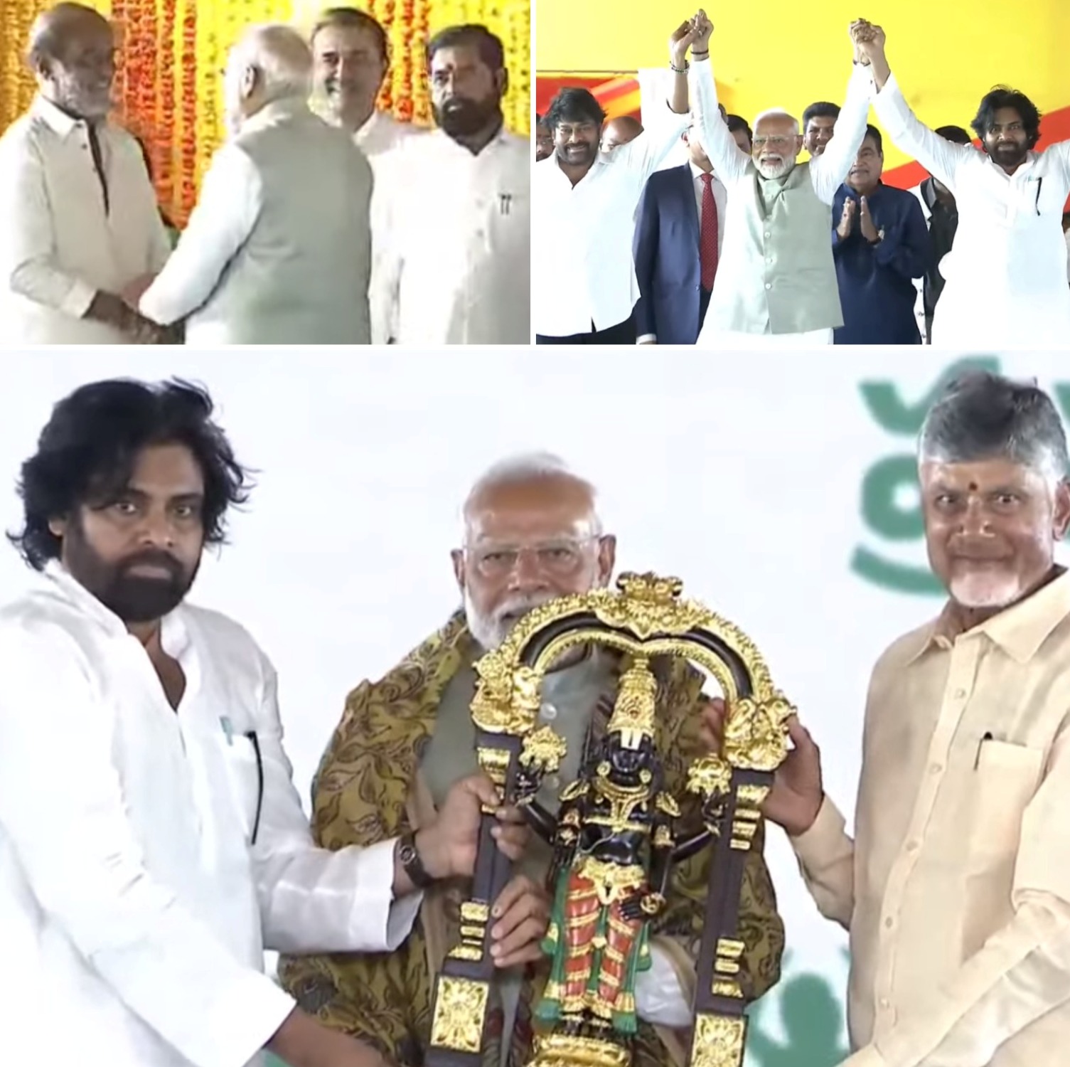 Rajinikanth, Chiranjeevi among galaxy of stars at Chandrababu Naidu’s swearing in