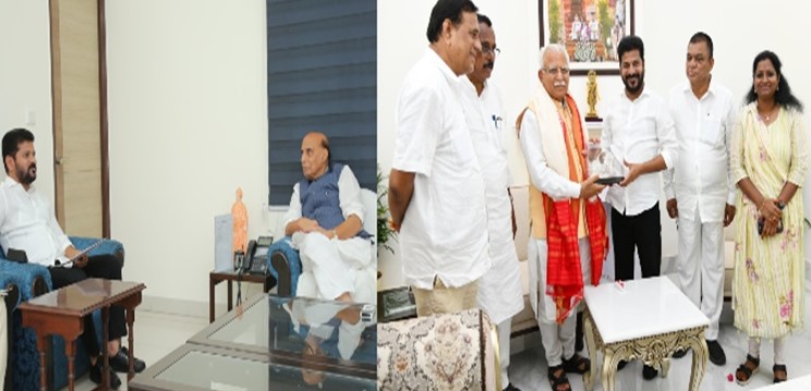 Telangana CM meets Defence Minister, seeks transfer of 2,450 acres defence land