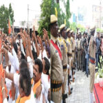 MoS Bandi Sanjay Kumar arrives in Karimnagar to rousing welcome