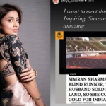 Shriya Saran wishes to meet ‘inspiring’ para athlete Simran and her husband