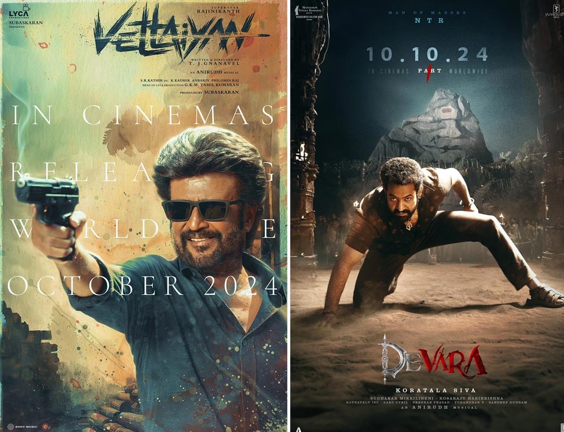 Superstars Clash: Rajinikanth’s Vettaiyan vs. Jr NTR’s Devara