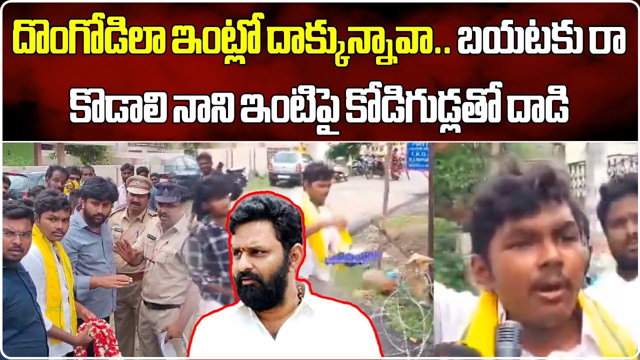TDP Supporters Hurl Eggs at Kodali Nani’sn Residence