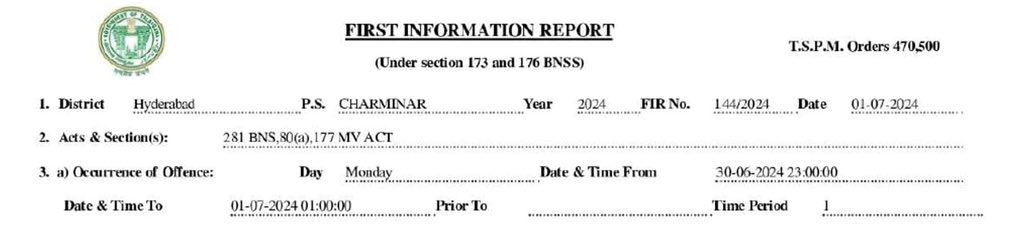 Telangana Police registers first FIR with digital signature under new criminal laws