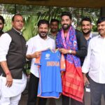 India pacer Siraj felicitated by Telangana CM