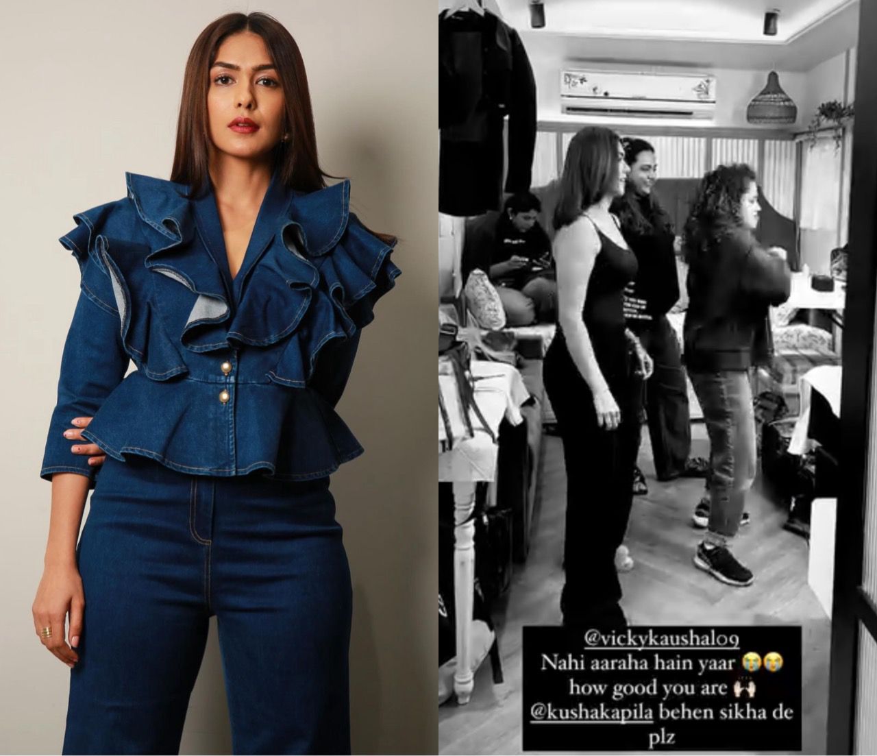 Mrunal Thakur gives up trying to recreate Vicky’s hook steps from ‘Tauba Tauba’