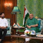 Telangana CM meets outgoing Governor Radhakrishnan