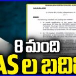 8 IAS Officers Transferred In Telangana, CS Shanti Kumari Signs Orders