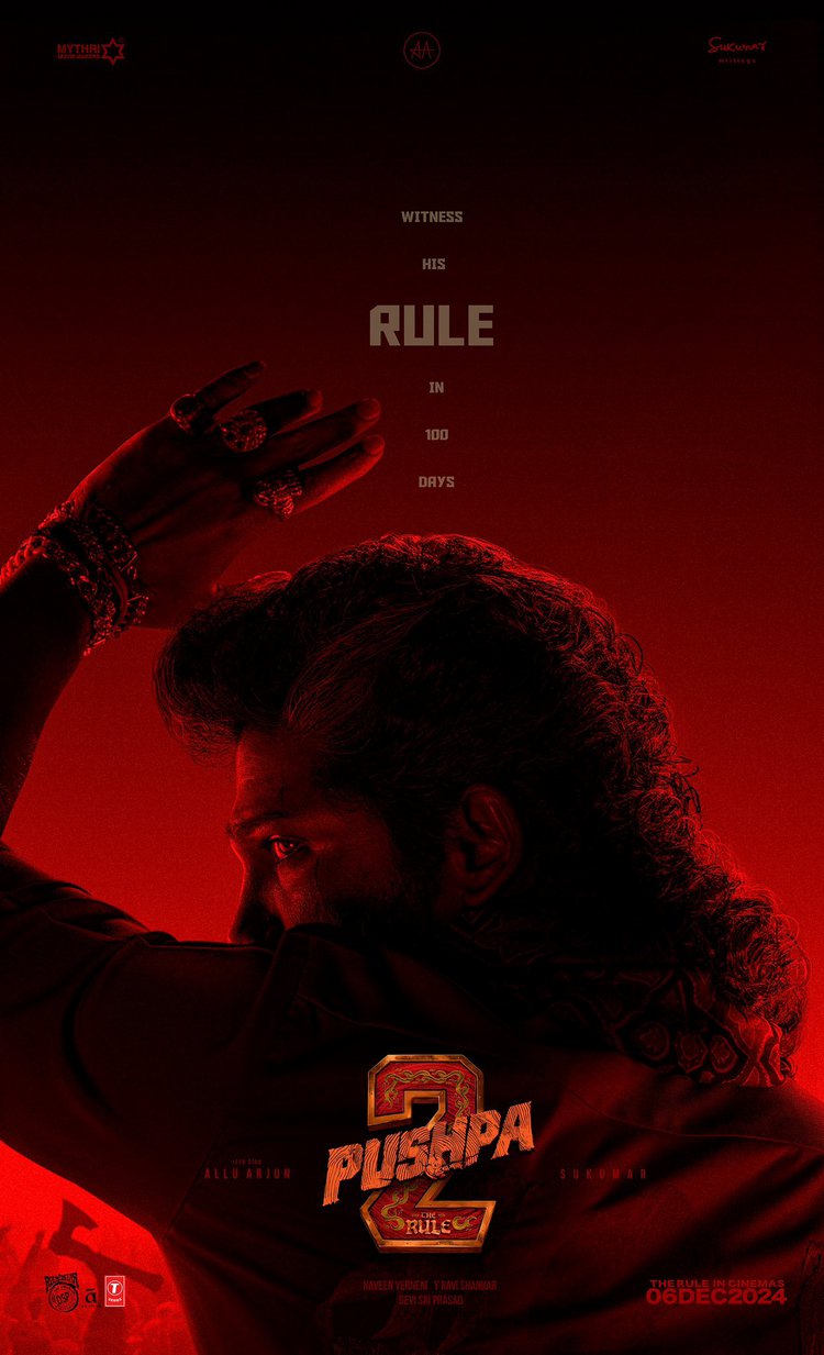 Allu Arjun looks intense in striking red new poster of ‘Pushpa 2: The Rule’