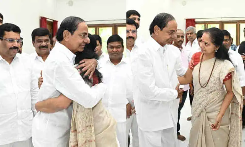 KCR’s Emotional Reaction as Daughter Kavitha Returns Home on Bail