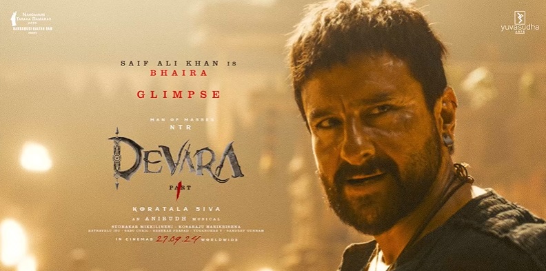 Team ‘Devara’ Shares Powerful Glimpse of Saif Ali Khan as “Bhaira”