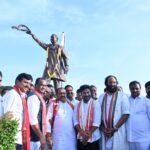 Telangana CM unveils Rajiv Gandhi’s statue, dares BRS to touch it