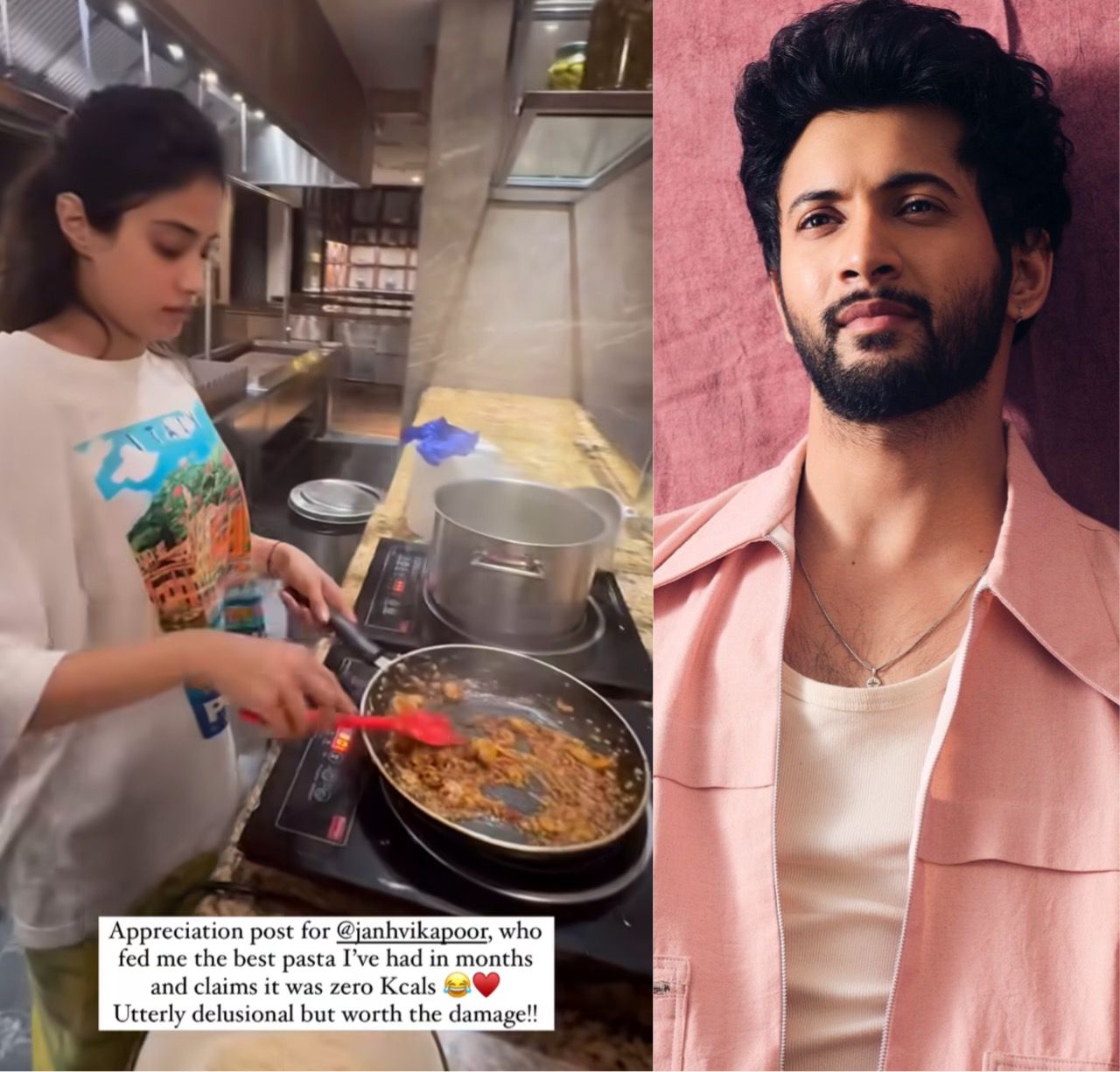 Janhvi Kapoor treats Rohit Saraf with guilt free pasta