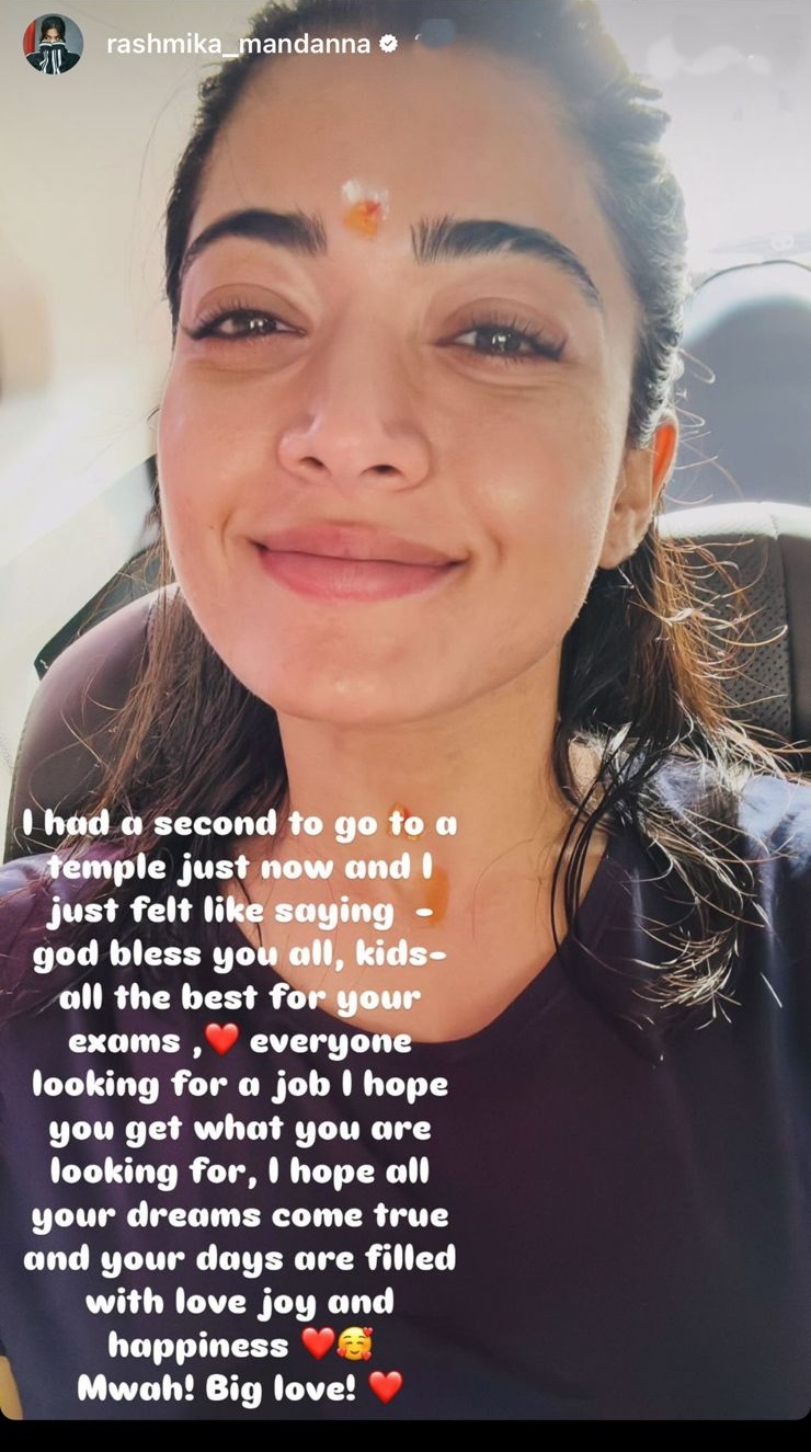 Rashmika had a ‘second to go a temple’, here’s what she wished for