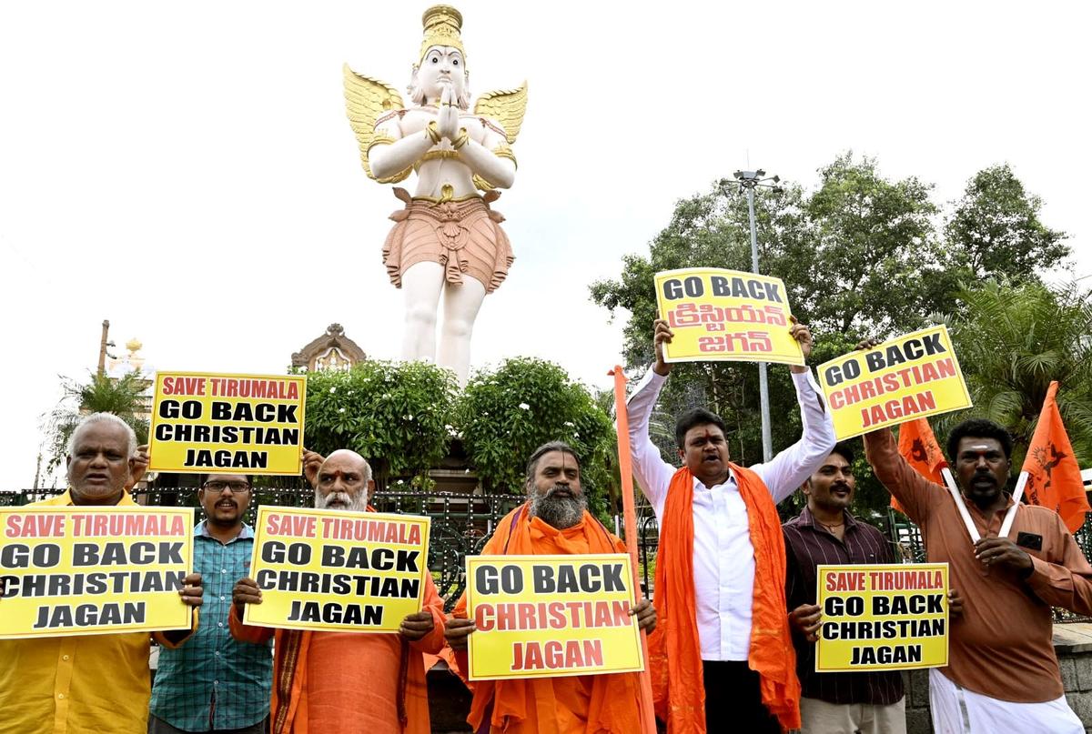 ‘Go Back Christian Jagan’ protests Marks In Tirupati
