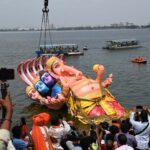 Khairatabad Ganesh Idol Immersion Concludes In Hussain Sagar