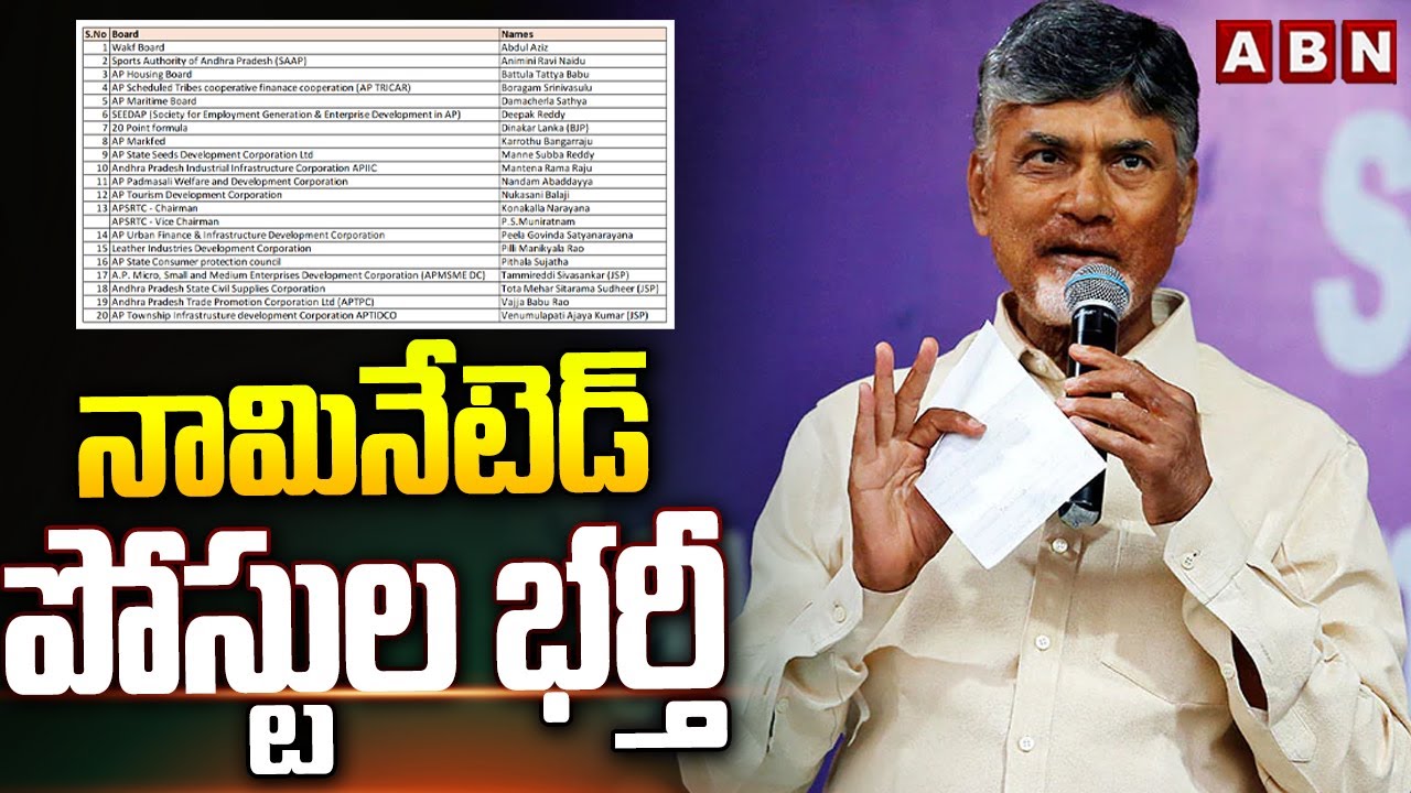 CM Chandrababu Released Nominated Posts