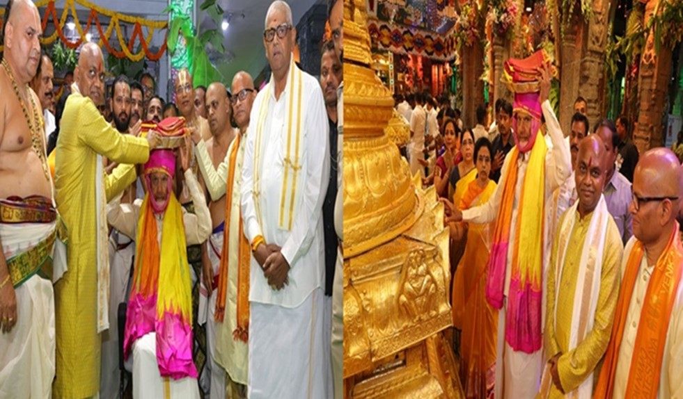 Brahmotsavam begins at Tirumala, CM offers silk robes