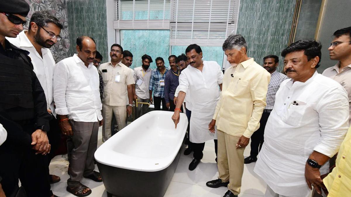 Chandrababu Inspects Modern Luxury At Rushikonda Buildings In Visakhapatnam