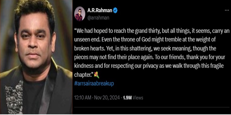 A.R. Rahman on separation with wife: Had hoped to reach the grand thirty