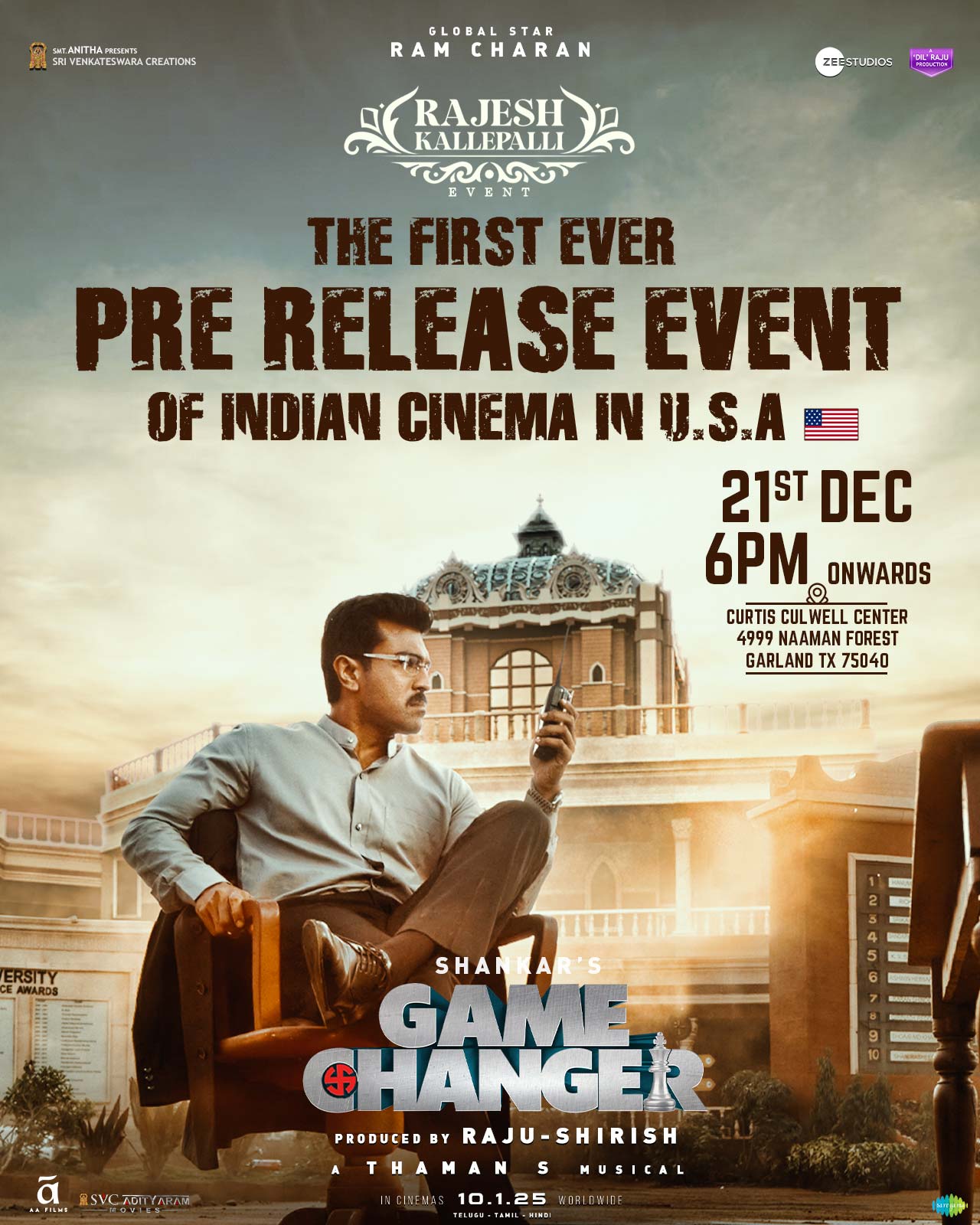 Ram Charan’s Game Changer to Host Historic Pre-Release Event in the U.S