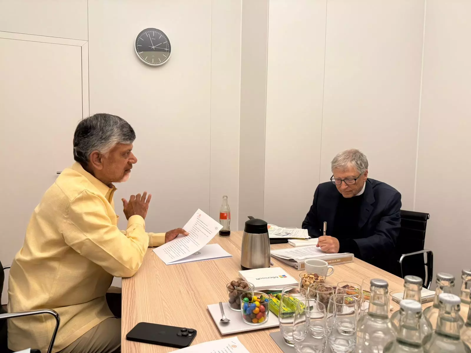 Chandrababu Naidu Meets Bill Gates at WEF
