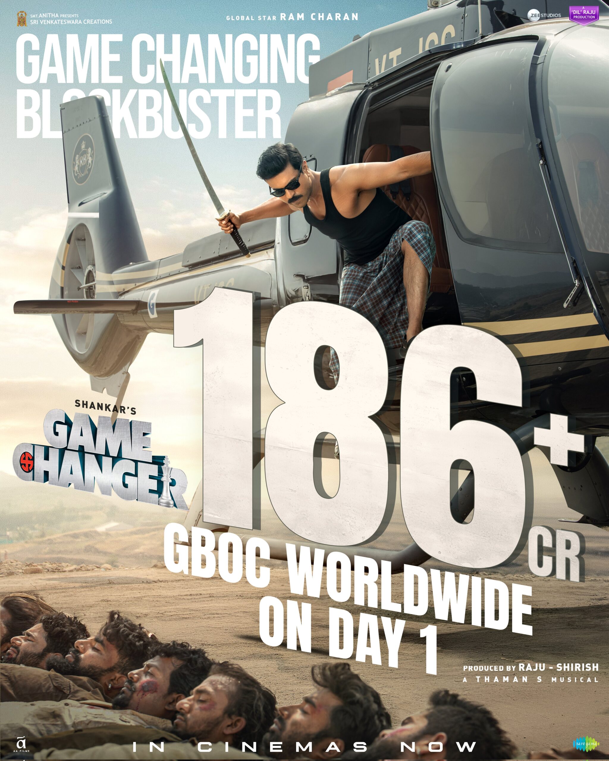 Global Star Ram Charan Sets New Record with Day 1 Box Office Openings Worldwide