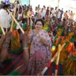Nara Bhuvaneswari played Kolatm with women In Kuppam