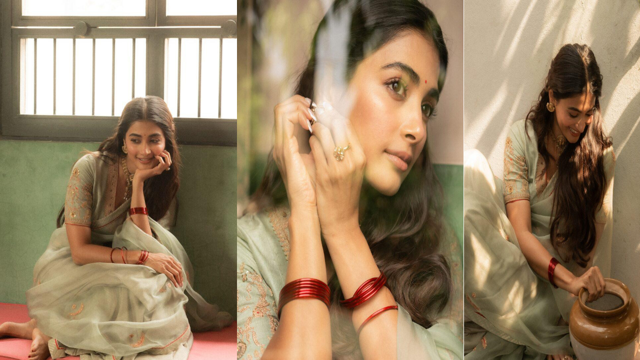 Pooja Hegde Stuns in Traditional Saree for Photoshoot