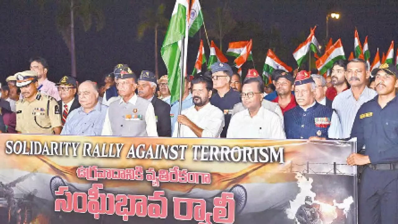 CM Revanth Reddy Led A solidarity Rally with The Armed Forces