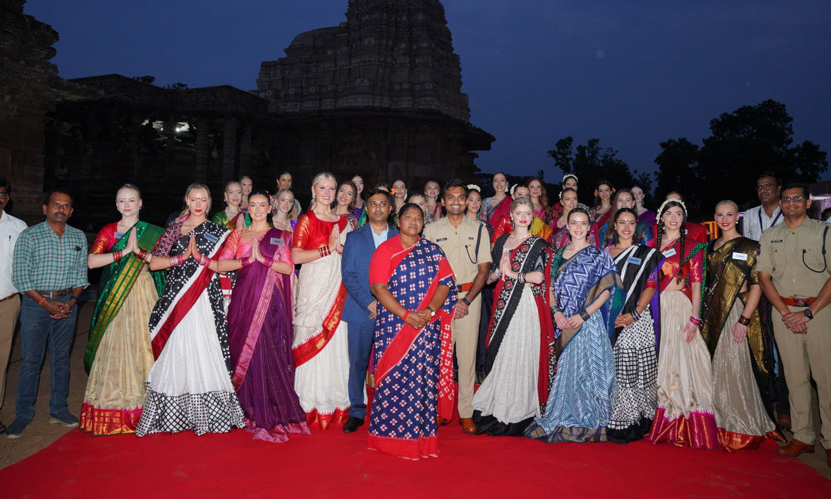 Miss World Contestants Visit Yadagirigutta Temple and Pochampally Handloom Village